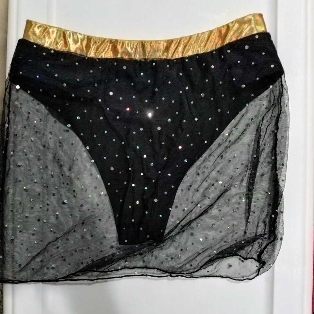 Source Unknown Black and Gold Bikini